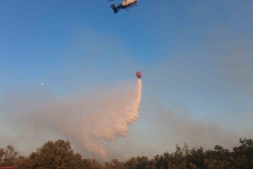 Orman yangınına havadan müdahale başladı