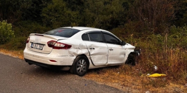 Tarlaya uçan otomobildeki 5 kişi yaralandı