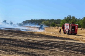 Tekirdağ’da 50 dönüm biçilmiş buğday tarlası yandı