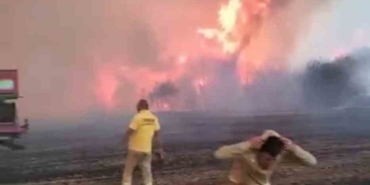 Çanakkale’de alev savaşçılarının zorlu mücadelesi kamerada