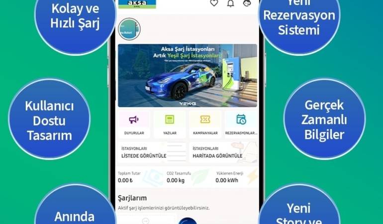 Aksa Şarj, mobil uygulamasını yeniledi