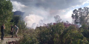 Sazlık alanda korkutan yangın