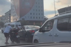Şişli’de kazanın ardından sürücü diğer aracın sürücüsüne saldırdı: O anlar kamerada