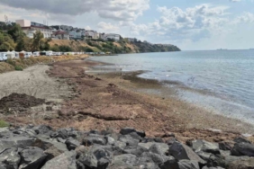 Tekirdağ’da deniz adeta kara toprak parçasına dönüştü