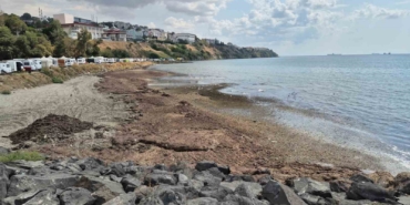 Tekirdağ’da deniz adeta kara toprak parçasına dönüştü