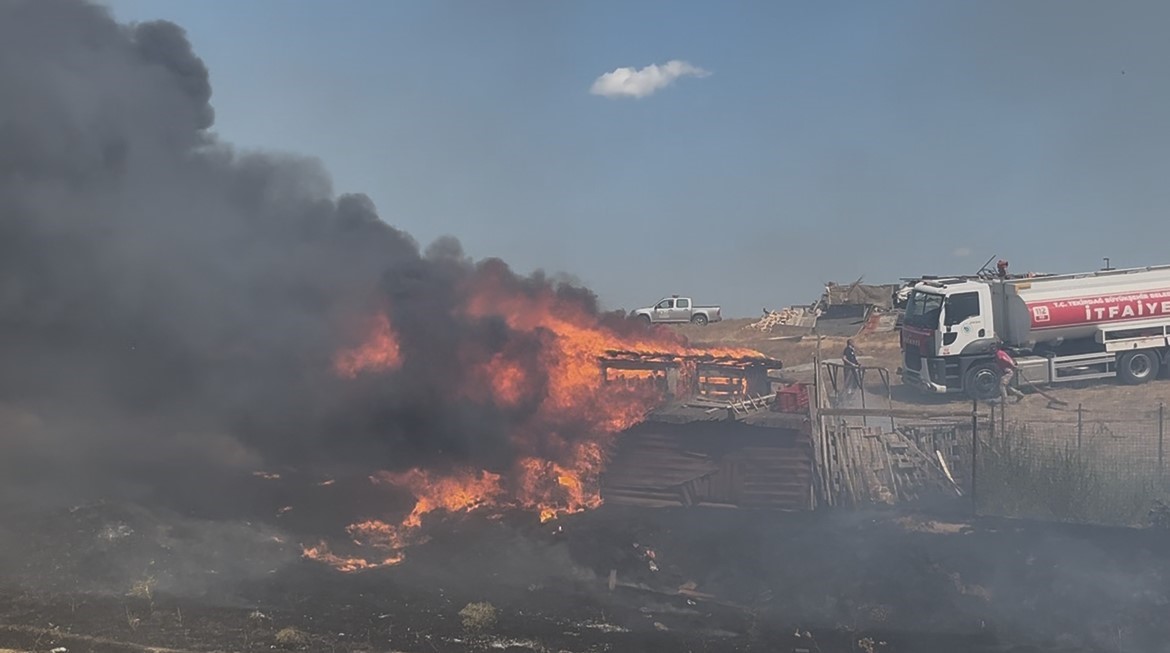 Tekirdağ’da besi çiftliğinde yangın