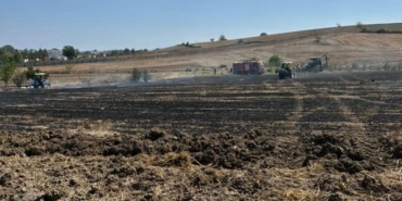 20 dönümlük alan anız yangınında kül oldu