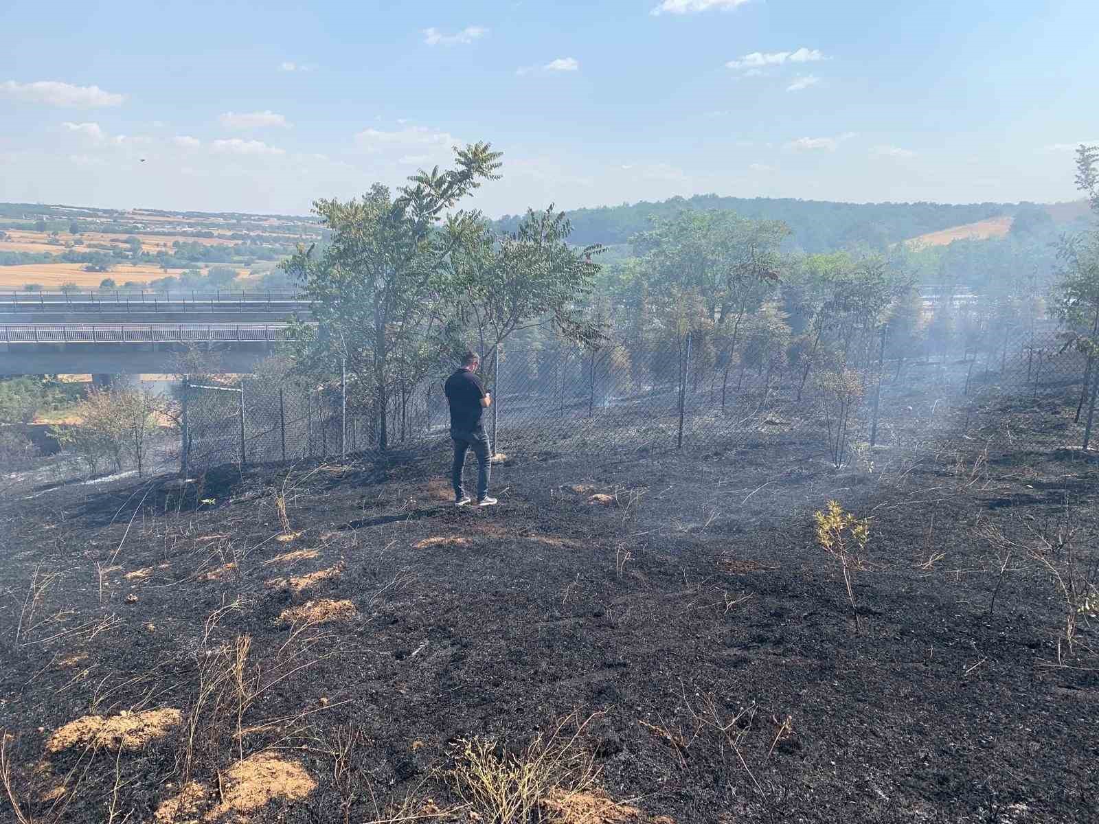 Babaeski’de ağaçlık alanda çıkan yangın söndürüldü