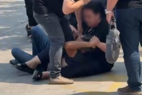 Eski eşinden kocasına meydan dayağı kamerada