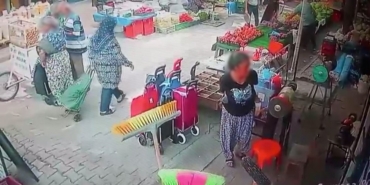Balıkesir’de pazar arabası hırsızlığı kameraya yansıdı