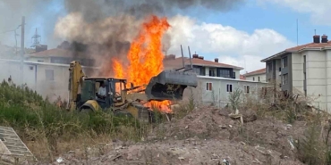 Şantiyede çıkan yangın korkuttu