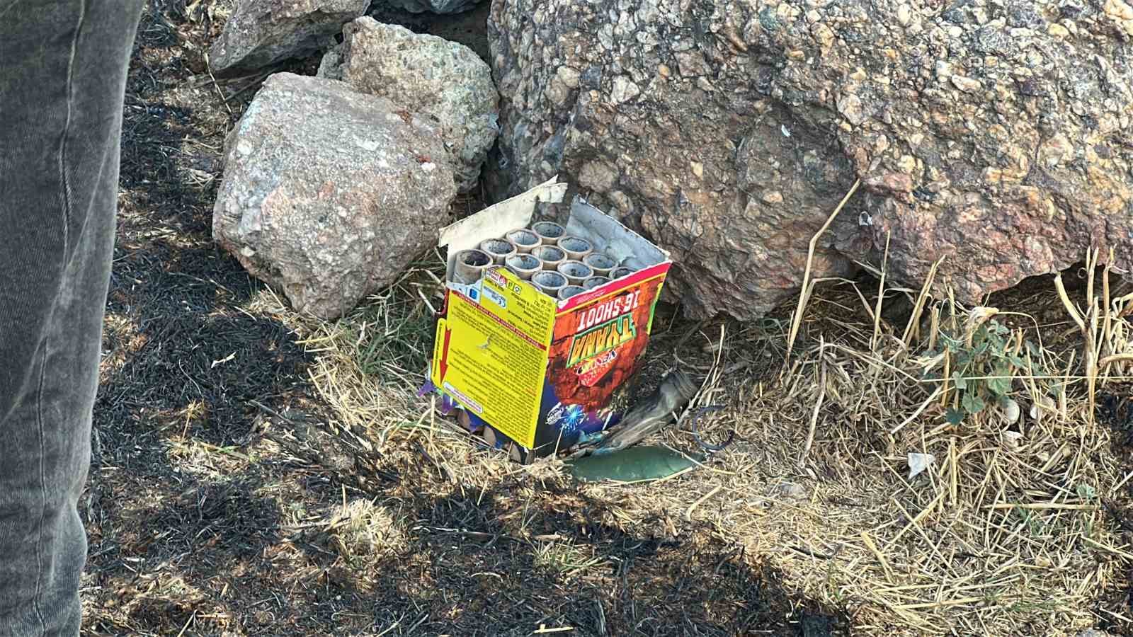 Maltepe’de ormana yakın noktada atılan havai fişek yangın çıkardı