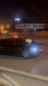 Ataşehir’de kıskançlık krizi: Aracın kaputuna yatıp kalkmadı