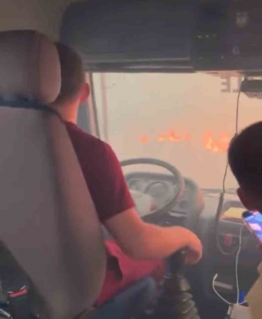 Çanakkale’deki yangında alevlerin arasında kalan ekibin görüntüleri ortaya çıktı