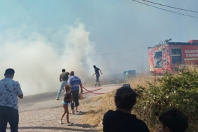 Bandırma’da NATO Dolum Tesisi yakınında çıkan yangın söndürüldü