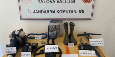 Yalova’da kaçak kazı yapan 3 şüpheli gözaltına alındı