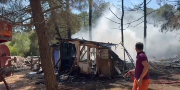 Gönen’de çamlık alanda yangın paniği: Arı kovanları zarar gördü