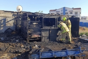 Erdek’te baraka yangını söndürüldü