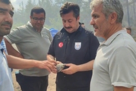 Yenişehir Belediye Başkanı Özel, yangından etkilenen kaplumbağaya suyla müdahale etti