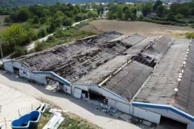 Yanan fabrikadan geriye bu görüntü kaldı