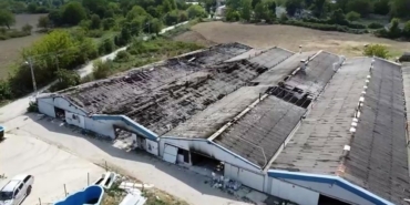 Yanan fabrikadan geriye bu görüntü kaldı