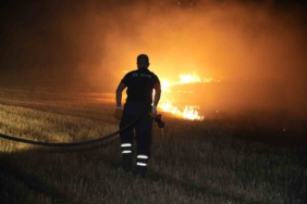 Edirne’de tarlada çıkan anız yangını korkuttu