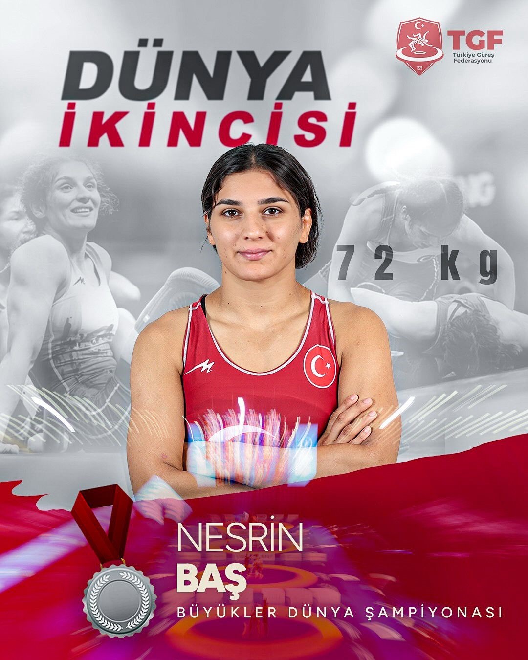 Milli güreşçi Esrin Baş, dünya ikincisi