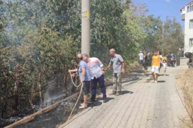 Keşan’da çocukların patlattığı torpilden çıkan yangın mahalleliyi seferber etti