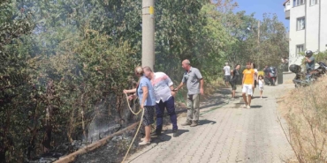 Keşan’da çocukların patlattığı torpilden çıkan yangın mahalleliyi seferber etti