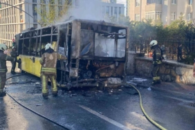 Ümraniye’de İETT otobüsü alev alev yandı