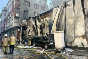 Bağcılar’da oto tamircisinde korkutan yangın