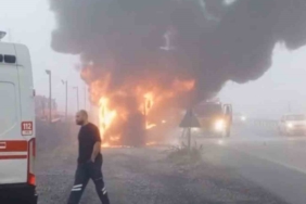 Lüleburgaz’da işçi servisi alev alev yandı: Facianın eşiğinden dönüldü