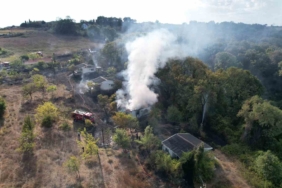 Arnavutköy’de çayırlık alanda çıkan yangın evlere ve ormana sıçradı