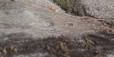 Bursa’da küle dönen ormanlık alan havadan görüntülendi