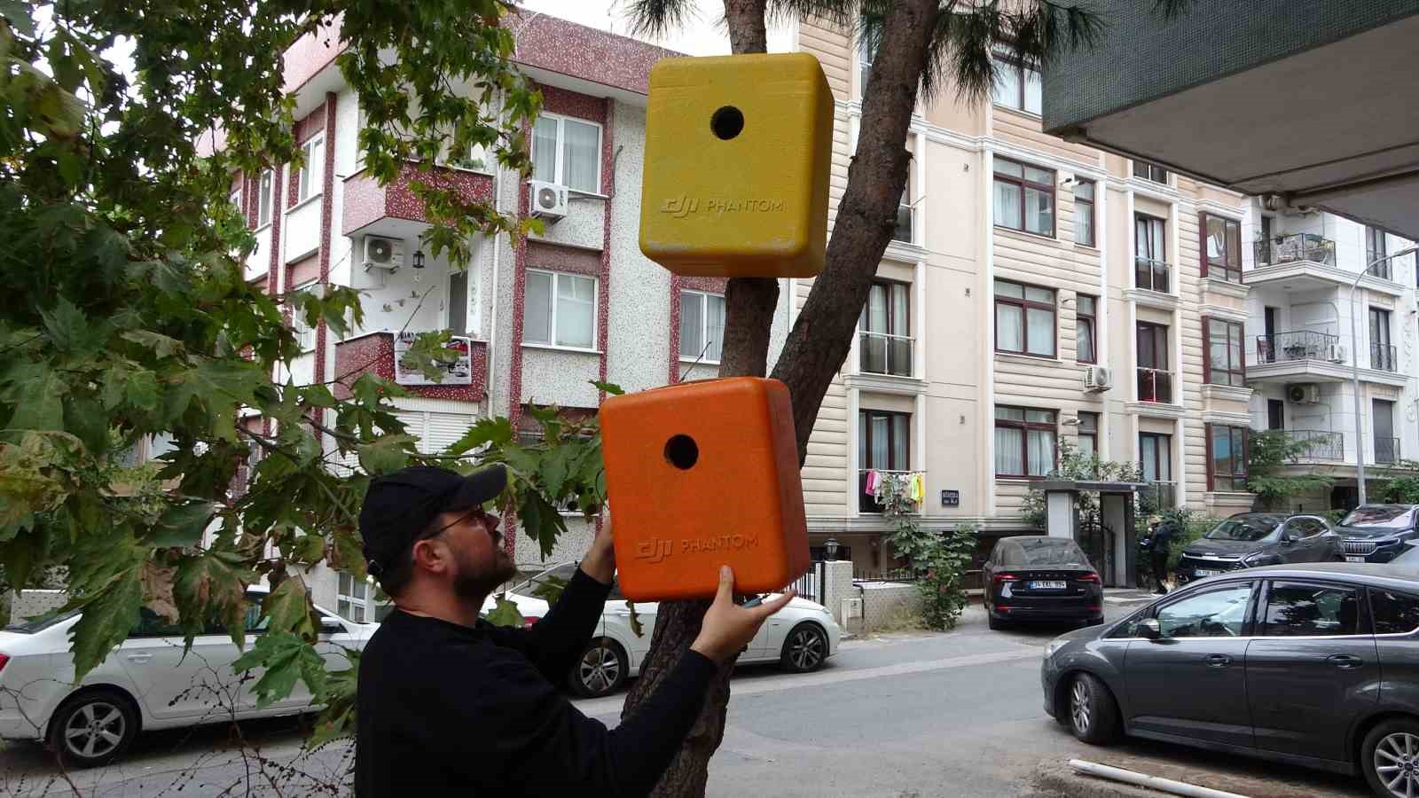 Eski dron çantaları kuş yuvasına dönüştü