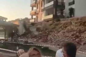 Bursa’da yeni sitenin istinat duvarı böyle çöktü