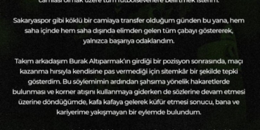 Kadro dışı kalan Caner Erkin’den açıklama