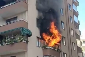 Bursa’da 7 katlı apartmanda korku dolu anlar