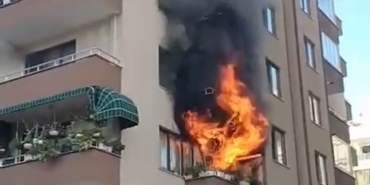 Bursa’da 7 katlı apartmanda korku dolu anlar