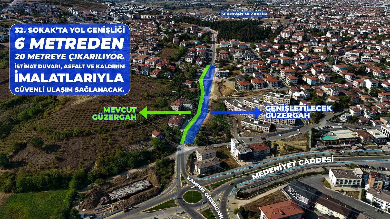 Sakarya Büyükşehir’den Serdivan’ın trafik yükünü hafifletecek hamle