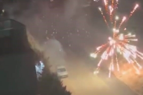 Araçtan atılan havai fişek yangına yol açtı