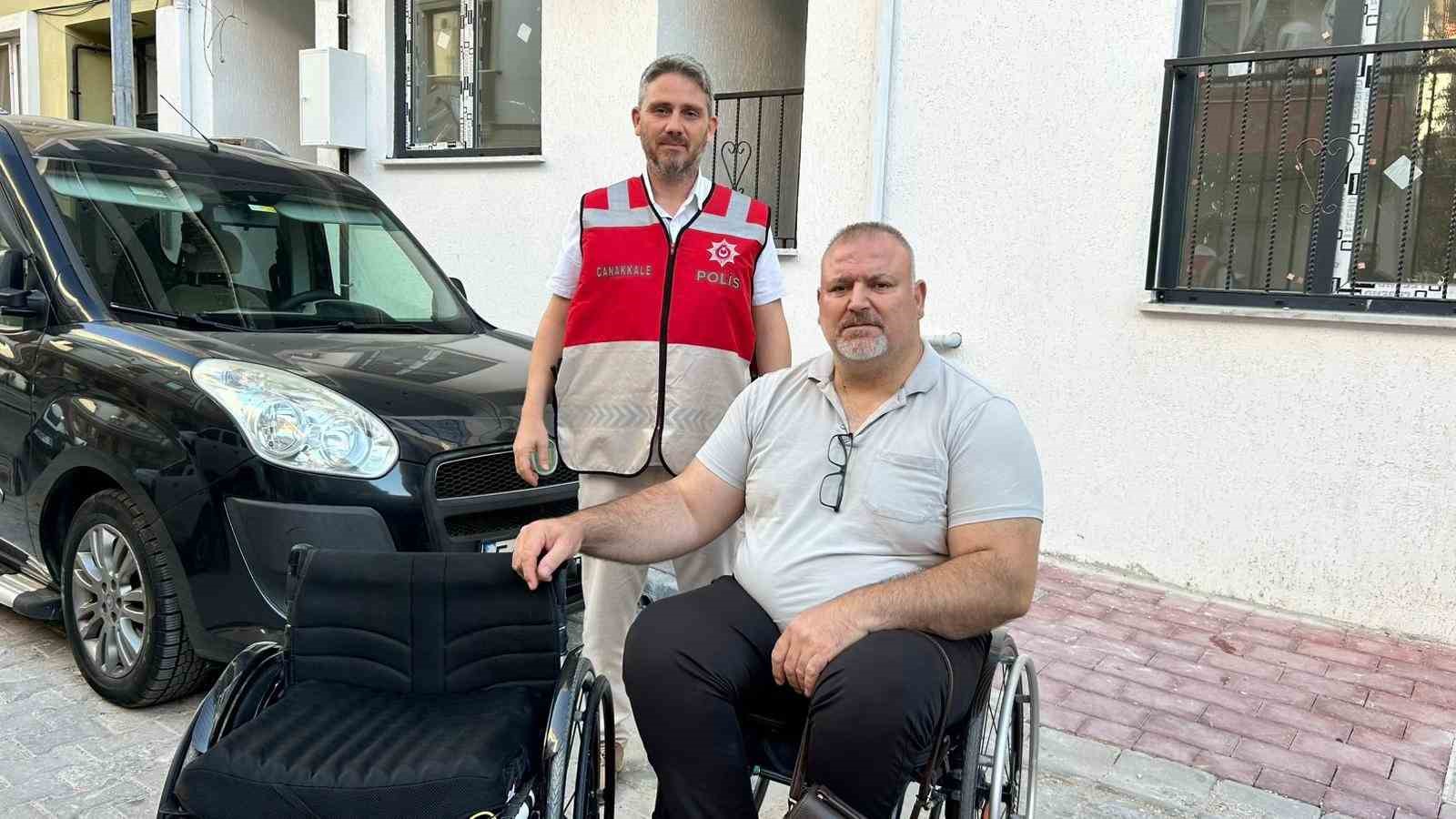 Çanakkale’de milli sporcunun çalınan tekerlekli sandalyesini emniyet ekipleri buldu