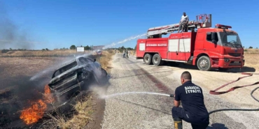 Babaeski’de otomobil yangını