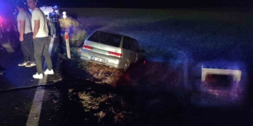 Tekirdağ’da otomobil beton büze çarptı: 2 yaralı