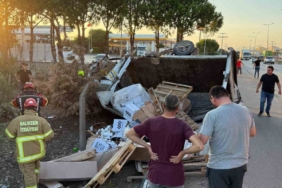 Araç altında sıkışan sürücü kurtarıldı