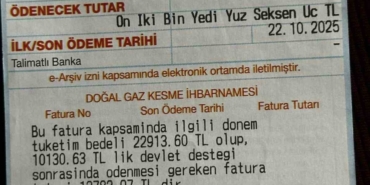 Kapaklı’da iki kişilik aileye 22 bin liralık doğal gaz şoku