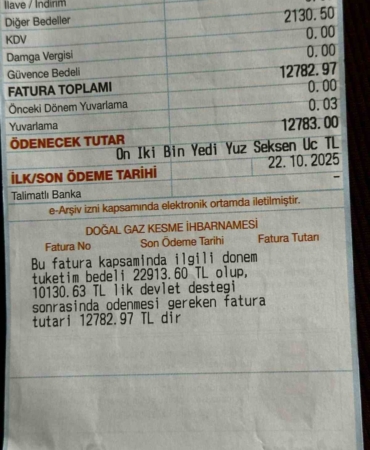 Kapaklı’da iki kişilik aileye 22 bin liralık doğal gaz şoku