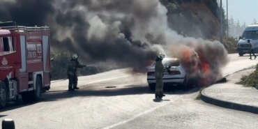 Arnavutköy’de LPG’li otomobil alev alev yandı