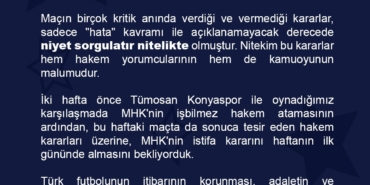 Başakşehir’den Galatasaray maçının hakemlerine sert tepki!