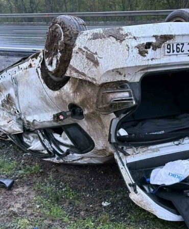 Anadolu Otoyolu’nda korkutan kaza, takla atan otomobil hurdaya döndü: 1 yaralı